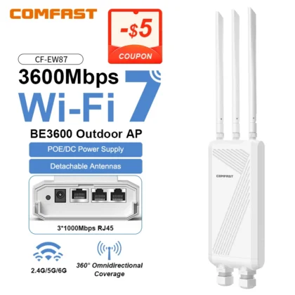 COMFAST BE3600 WIFI7 2.4G/5.8G Outdoor AP Router Dual Dand Long Range signal Extender Amplifie wireless WiFi Repeater waterproof